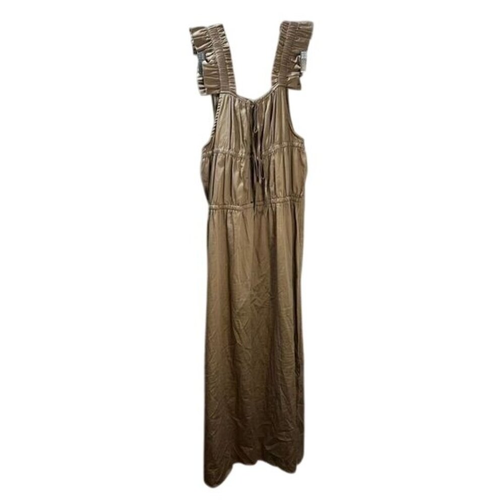 Levate Drawstring Ruched Linen‎ Dress Small